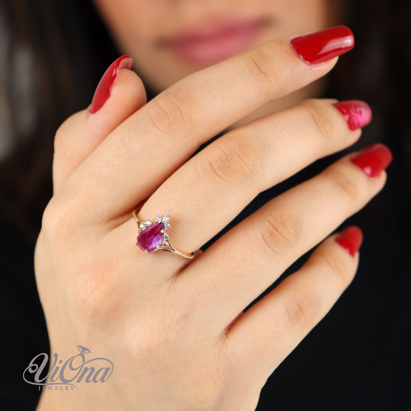 Amethyst Gemstone Ring – Gold-Plated 925 Silver | Viona