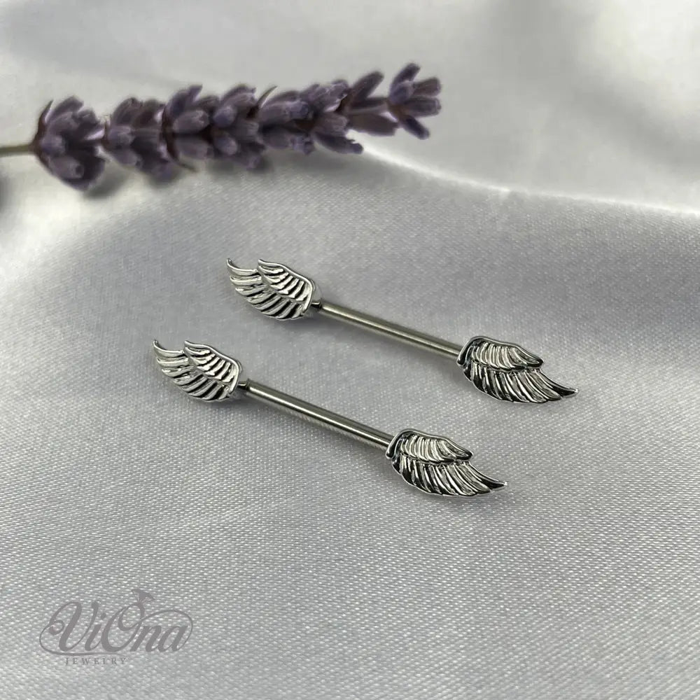 Angelic Wings Nipple Piercing – 14G Surgical Steel | Viona