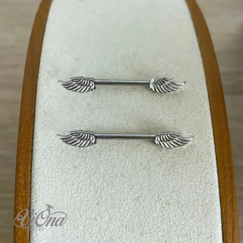 Angelic Wings Nipple Piercing – 14G Surgical Steel | Viona