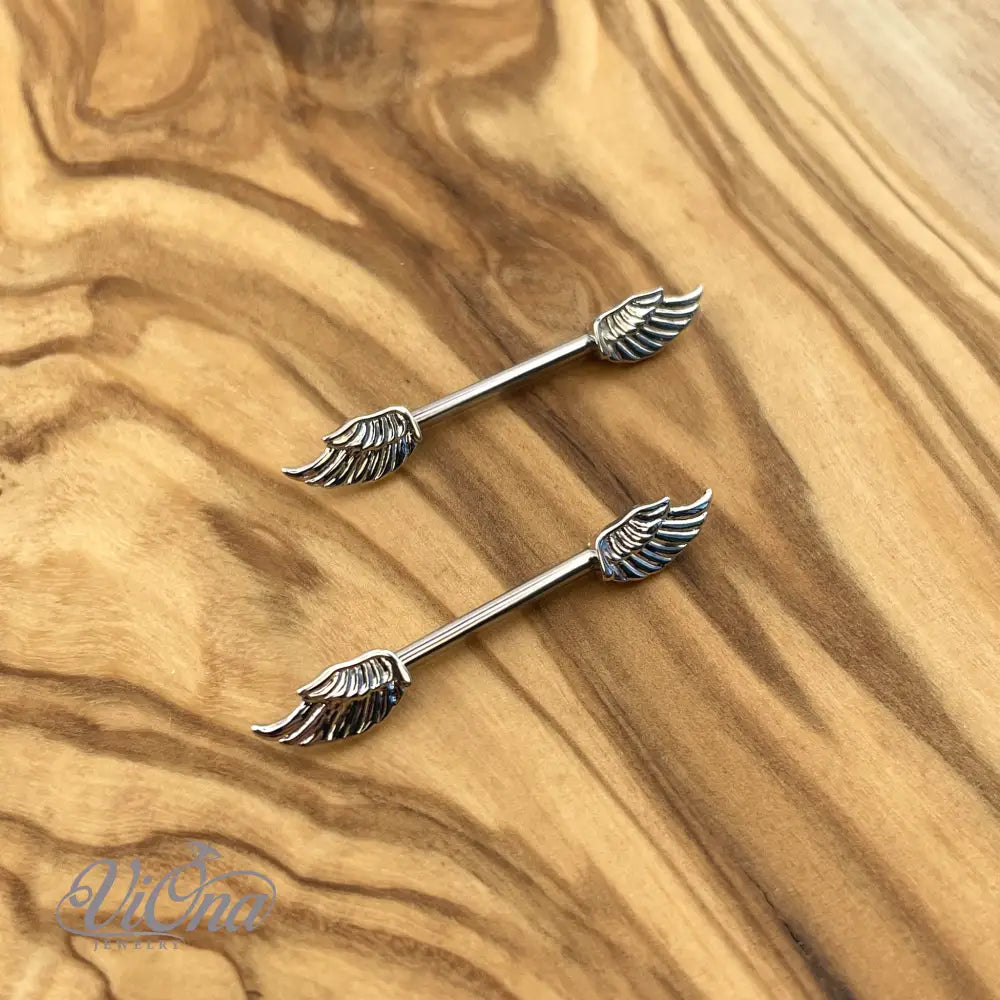 Angelic Wings Nipple Piercing – 14G Surgical Steel | Viona