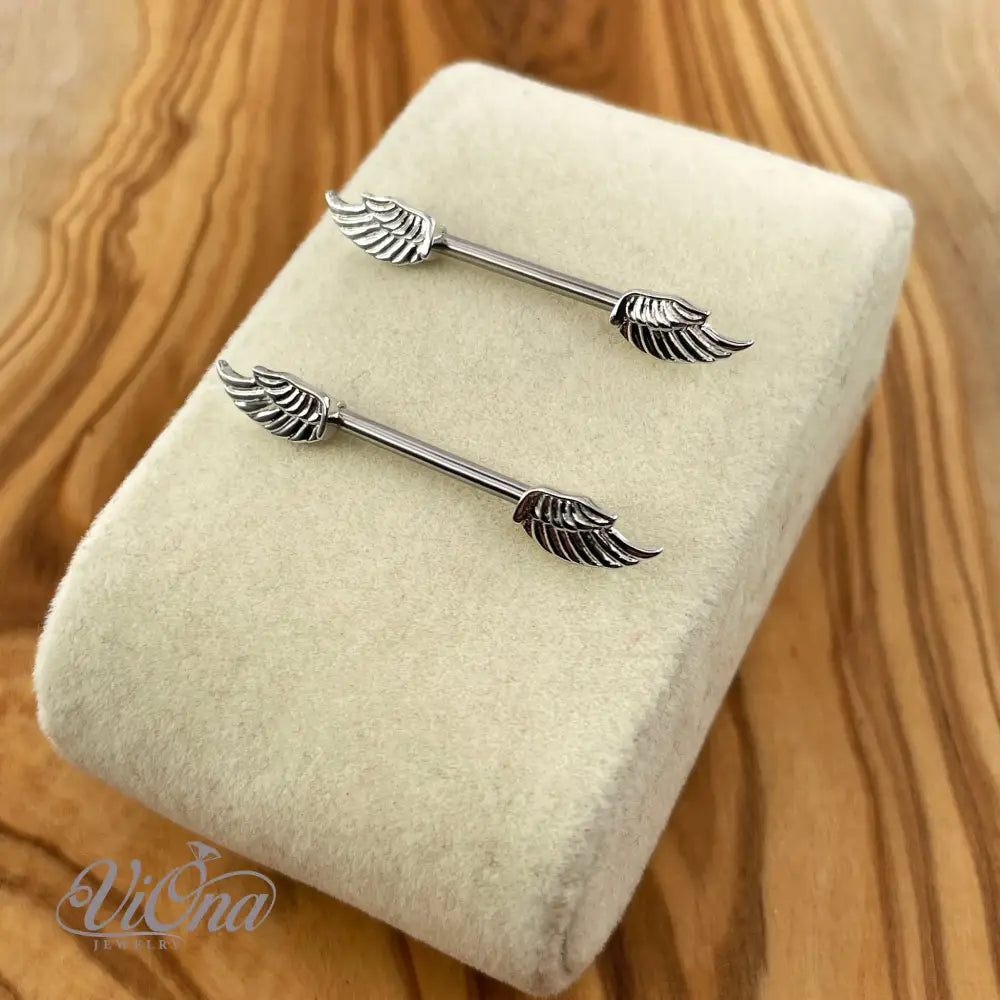 Angelic Wings Nipple Piercing – 14G Surgical Steel | Viona