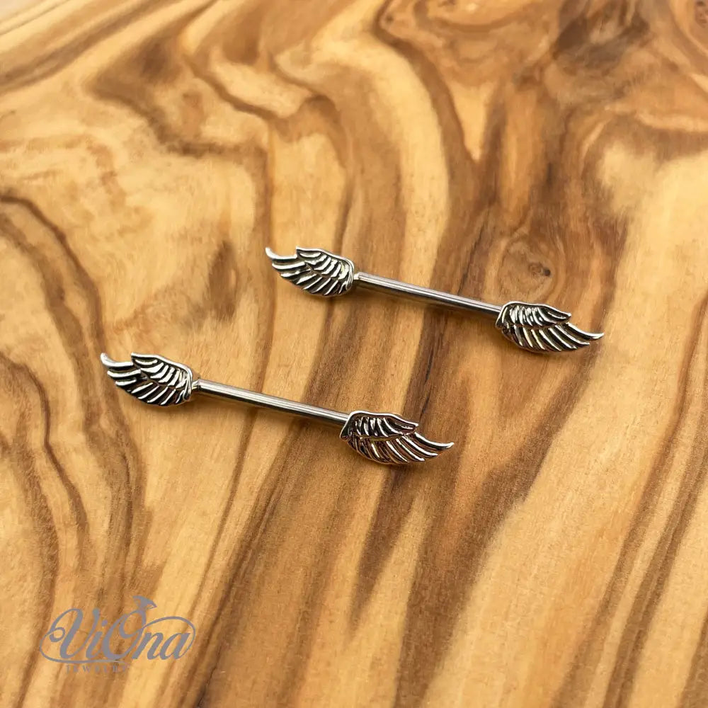Angelic Wings Nipple Piercing – 14G Surgical Steel | Viona
