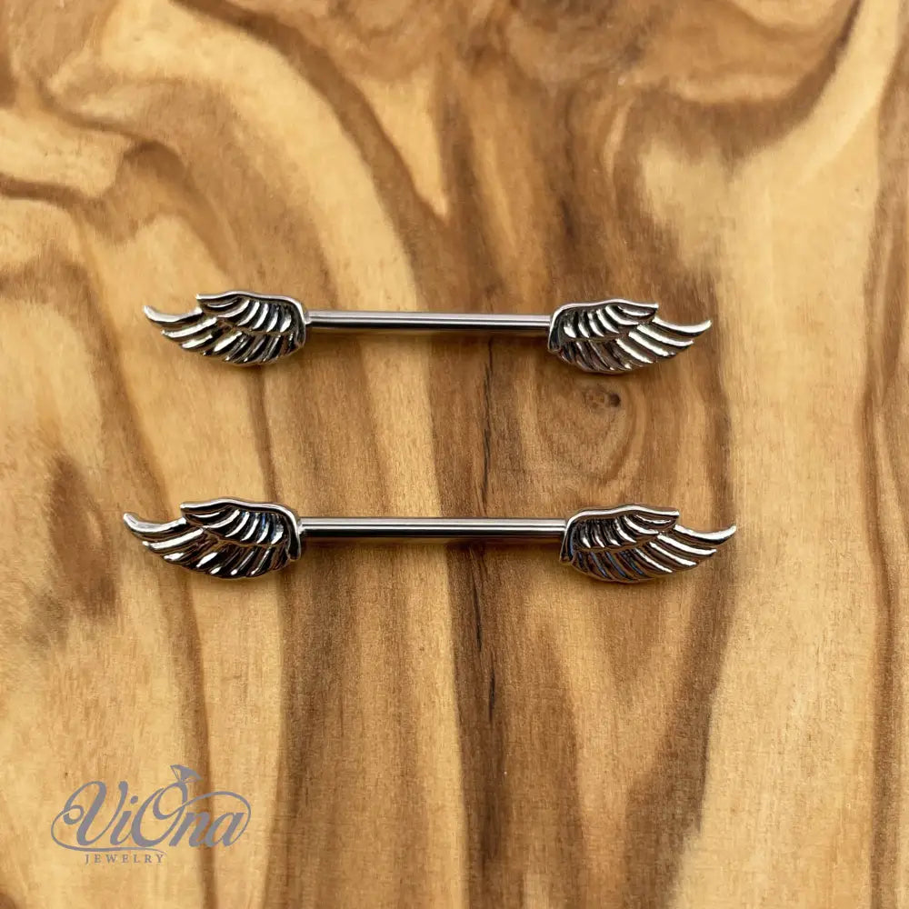 Angelic Wings Nipple Piercing – 14G Surgical Steel | Viona