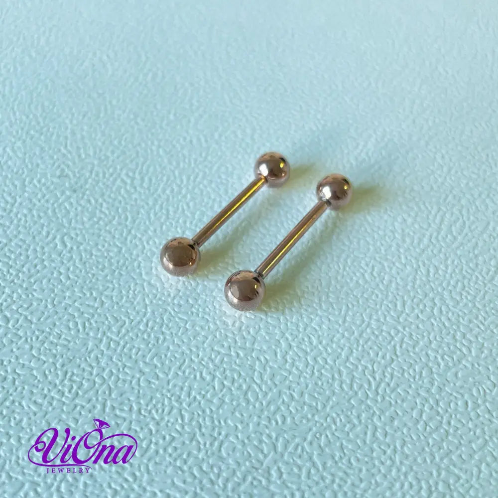 14 G Barbell Nipple Piercing from 316 L Surgical Steel in pair, Anti rust and tarnish in 5 different Colors