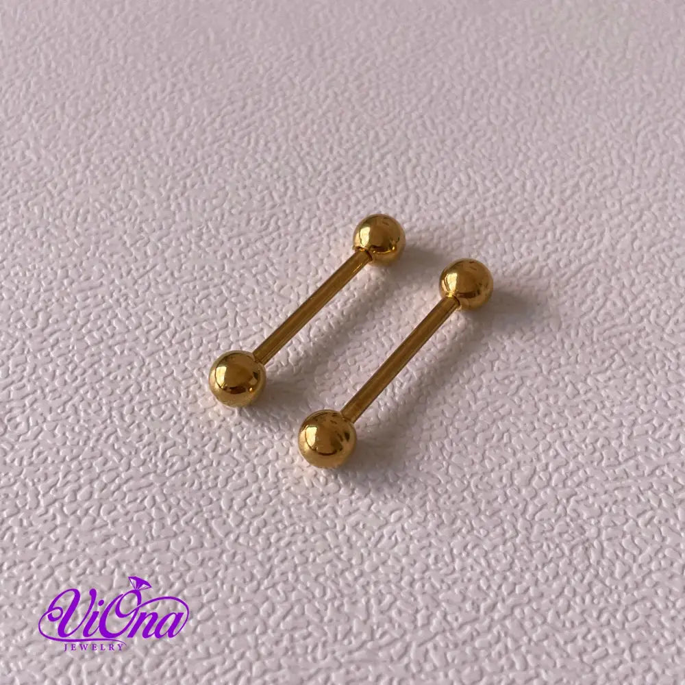 14 G Barbell Nipple Piercing from 316 L Surgical Steel in pair, Anti rust and tarnish in 5 different Colors