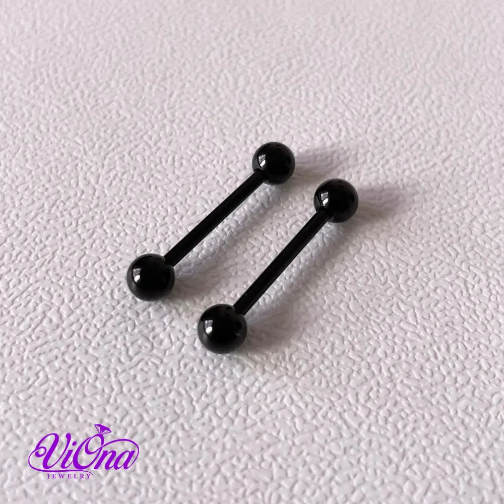 14 G Barbell Nipple Piercing from 316 L Surgical Steel in pair, Anti rust and tarnish in 5 different Colors