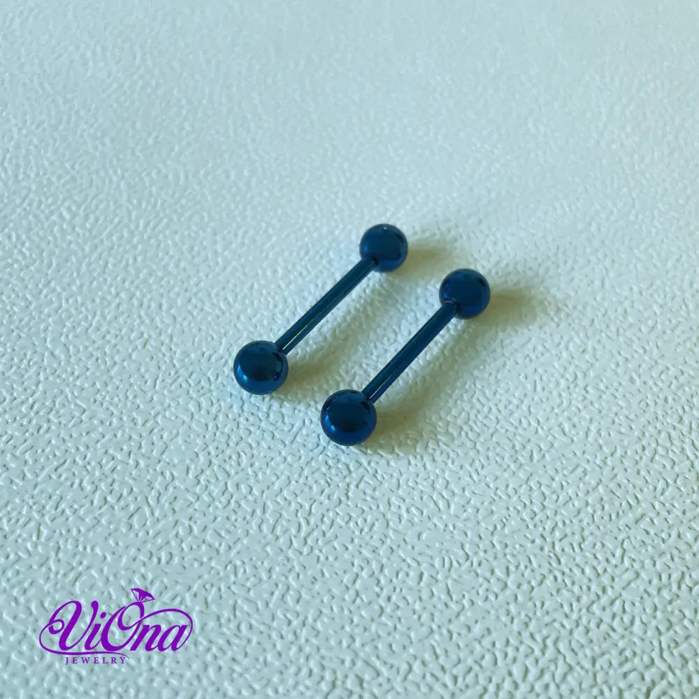 14 G Barbell Nipple Piercing from 316 L Surgical Steel in pair, Anti rust and tarnish in 5 different Colors