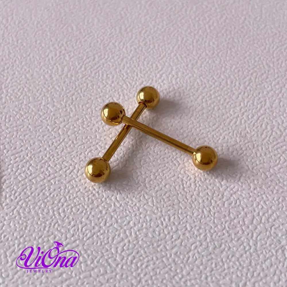 14 G Barbell Nipple Piercing from 316 L Surgical Steel in pair, Anti rust and tarnish in 5 different Colors