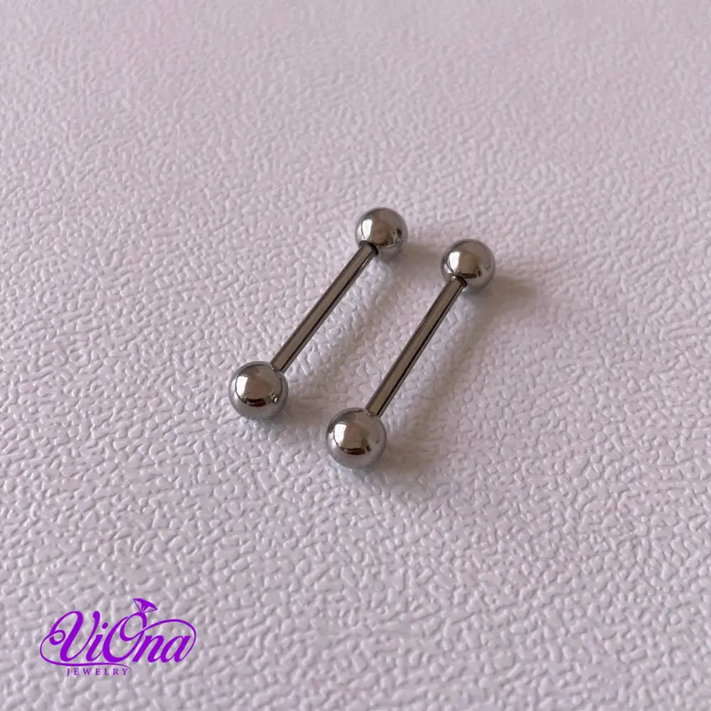 14 G Barbell Nipple Piercing from 316 L Surgical Steel in pair, Anti rust and tarnish in 5 different Colors