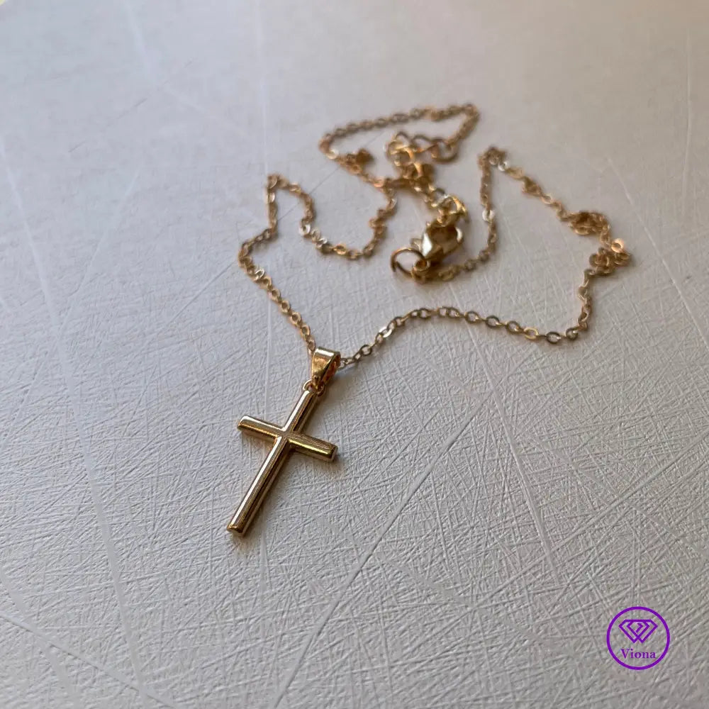 Christian Cross Necklace in Gold and Silver Color for Men and Women