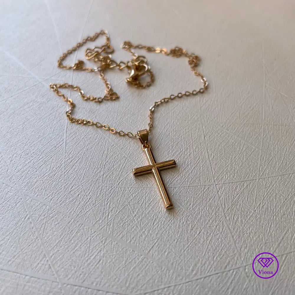 Christian Cross Necklace in Gold and Silver Color for Men and Women