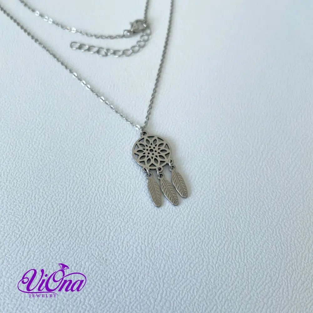 Dream Catcher Necklace from High Grade Stainless Steel with Minimalist Design