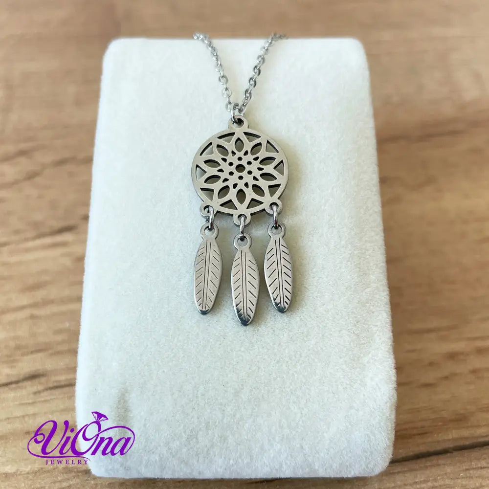 Dream Catcher Necklace from High Grade Stainless Steel with Minimalist Design