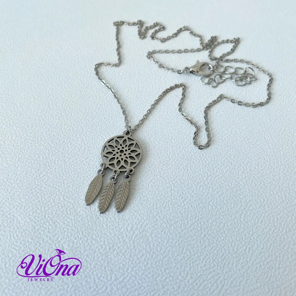 Dream Catcher Necklace from High Grade Stainless Steel with Minimalist Design