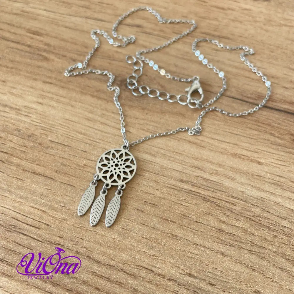 Dream Catcher Necklace from High Grade Stainless Steel with Minimalist Design