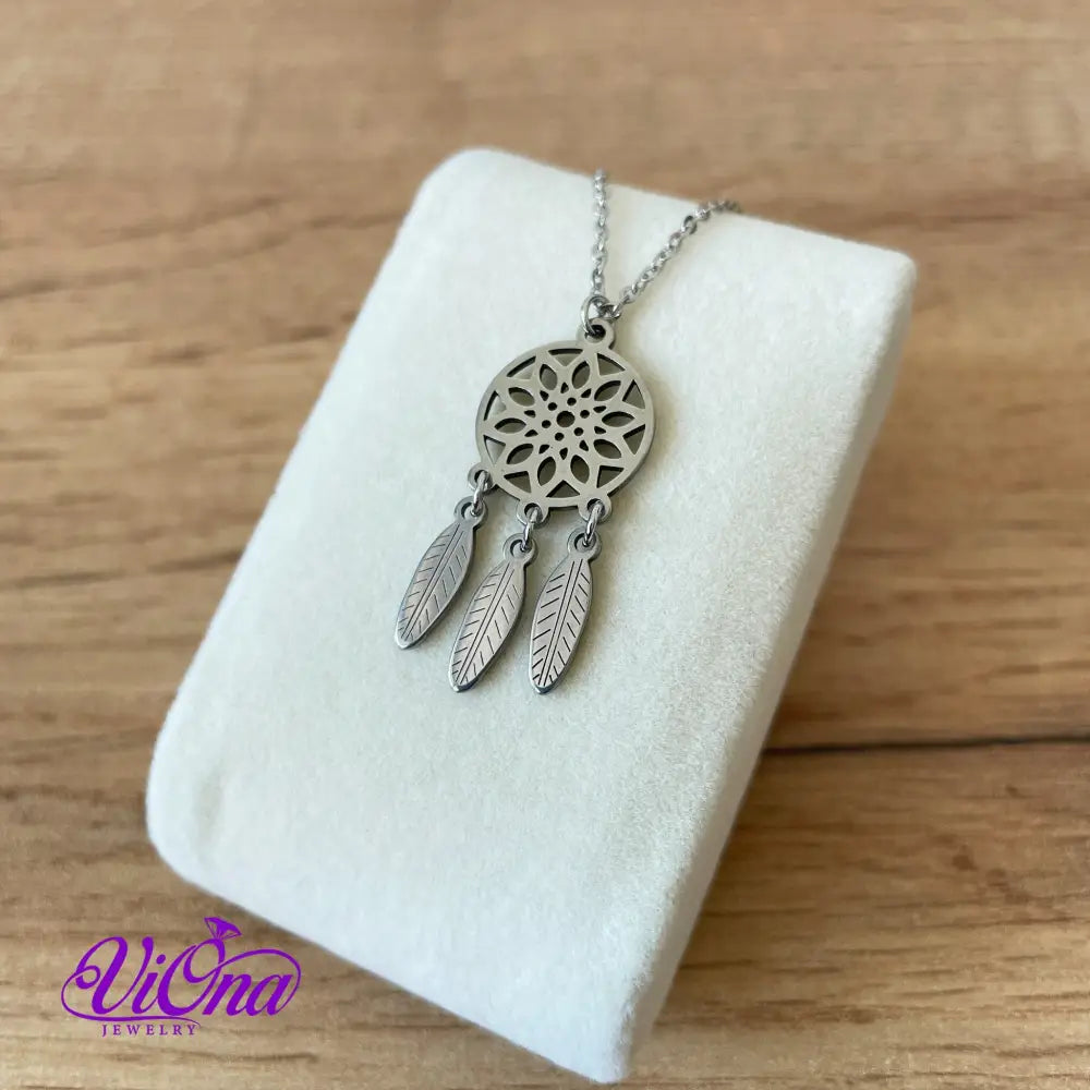 Dream Catcher Necklace from High Grade Stainless Steel with Minimalist Design