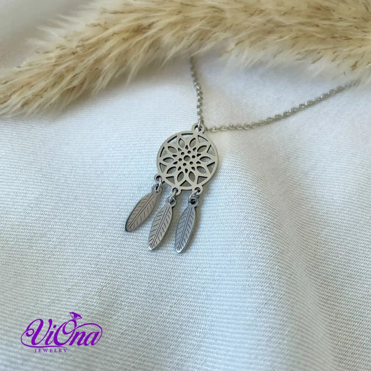 Dream Catcher Necklace from High Grade Stainless Steel with Minimalist Design