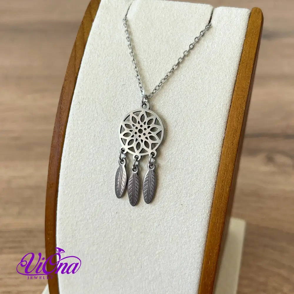 Dream Catcher Necklace from High Grade Stainless Steel with Minimalist Design