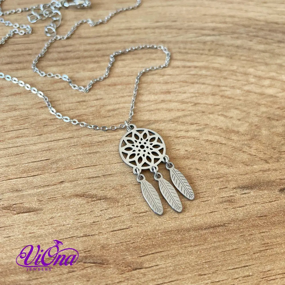 Dream Catcher Necklace from High Grade Stainless Steel with Minimalist Design