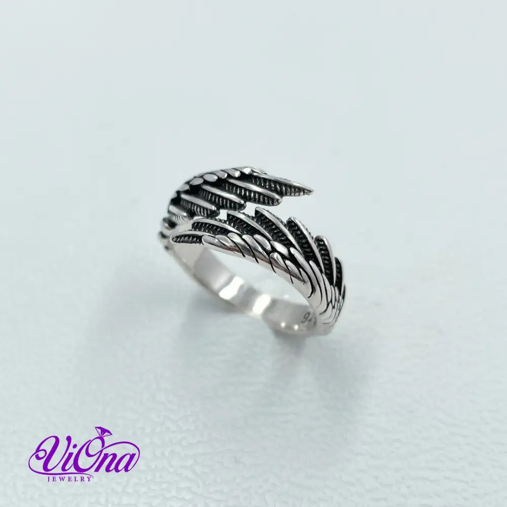 Elegant Guardian Angel Open Wing Ring in Authentic 925 Sterling Silver