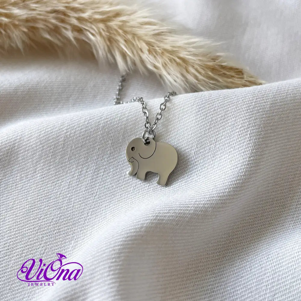 Elephant Necklace from High Grade Polished Stainless Steel with Minimalist Design