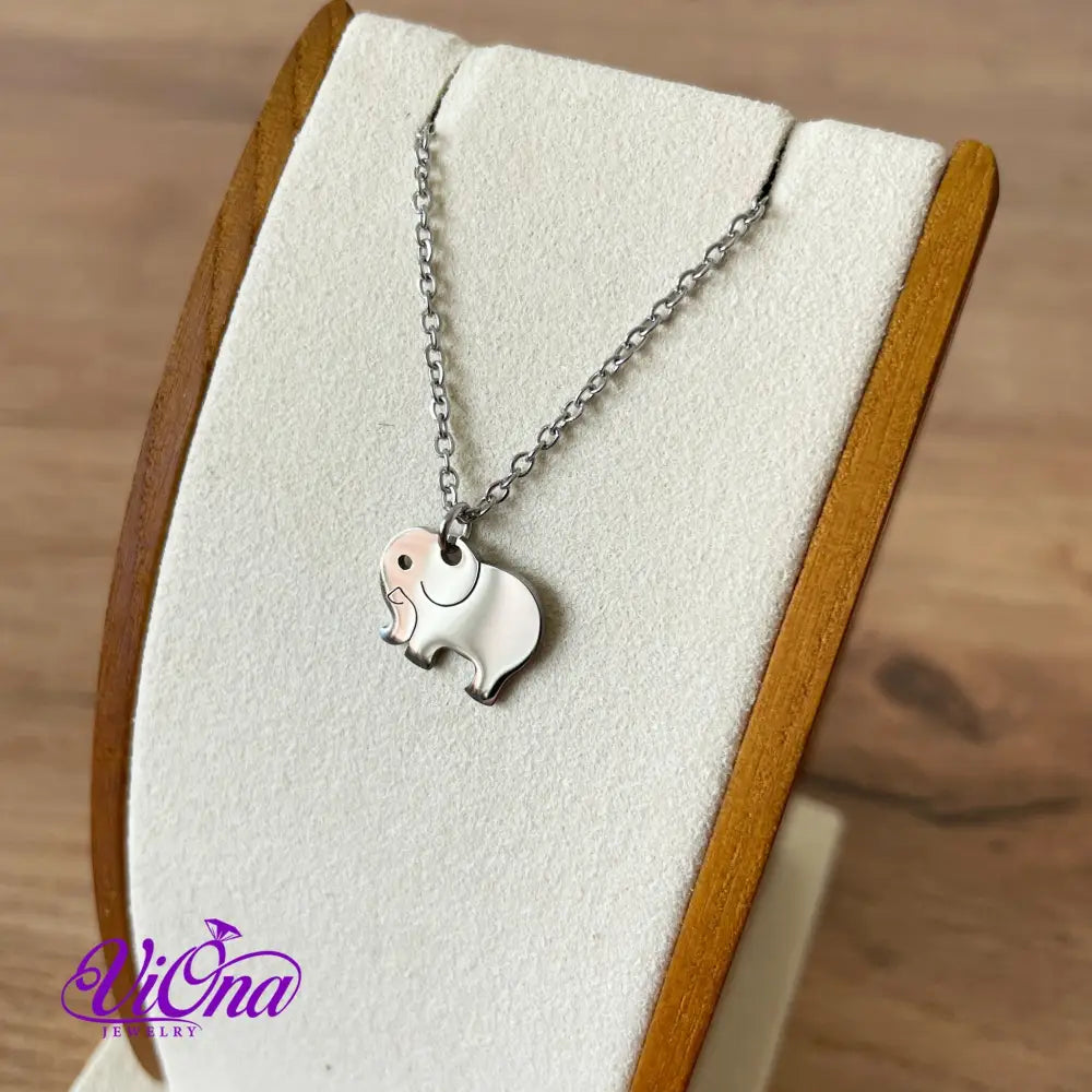 Elephant Necklace from High Grade Polished Stainless Steel with Minimalist Design