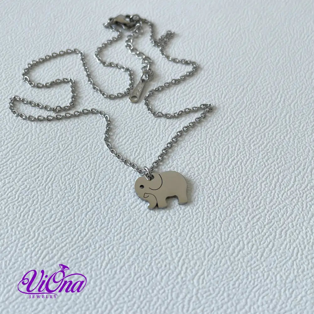 Elephant Necklace from High Grade Polished Stainless Steel with Minimalist Design