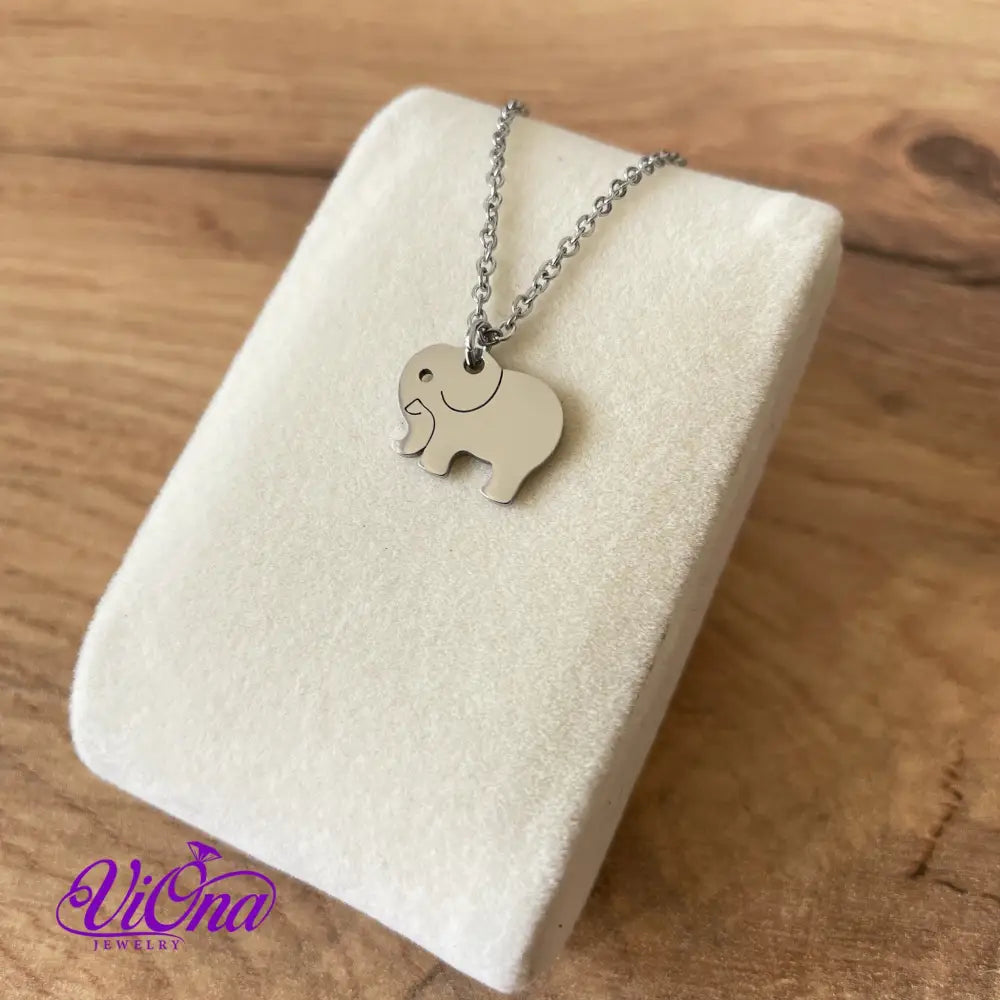 Elephant Necklace from High Grade Polished Stainless Steel with Minimalist Design