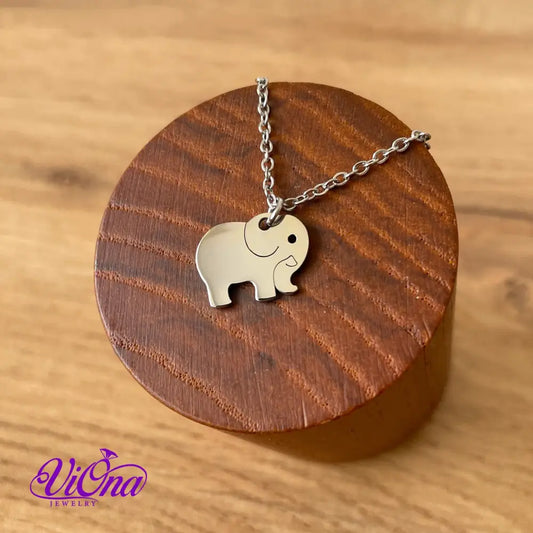 Elephant Necklace from High Grade Polished Stainless Steel with Minimalist Design