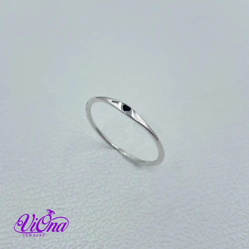 Engraved Black Heart Minimalist Ring from 925 Sterling Silver with High Quality Polished Surface