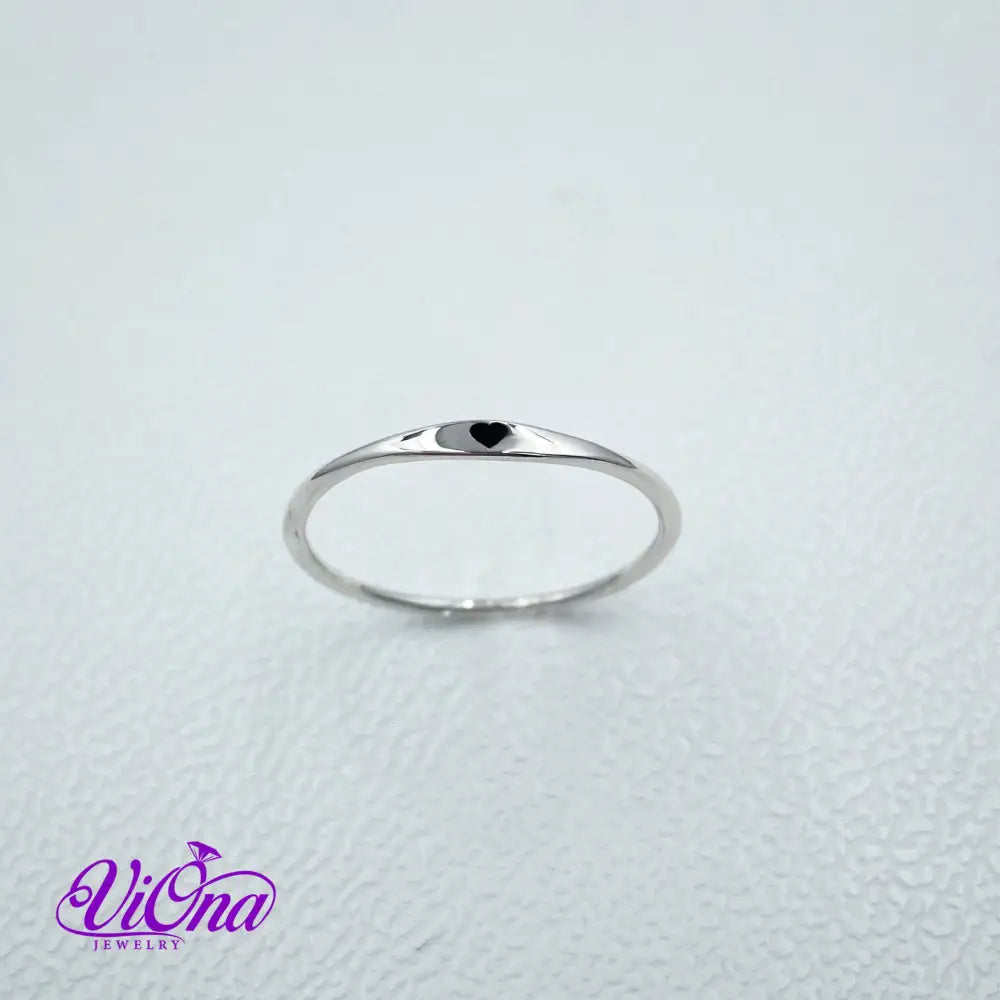 Engraved Black Heart Minimalist Ring from 925 Sterling Silver with High Quality Polished Surface