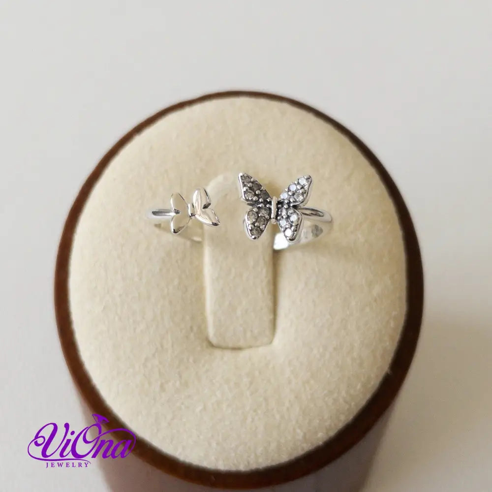 Exquisite Open Design Butterfly Ring: Crafted from Pure 925 Sterling Silver for Timeless Elegance