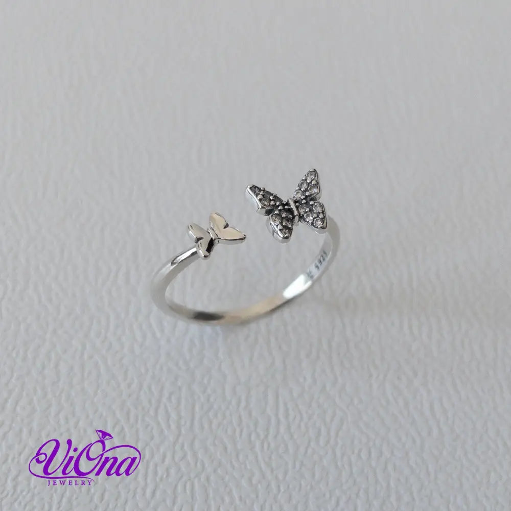 Exquisite Open Design Butterfly Ring: Crafted from Pure 925 Sterling Silver for Timeless Elegance