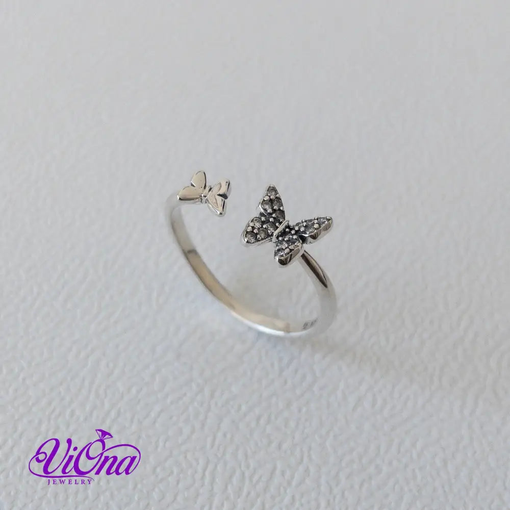 Exquisite Open Design Butterfly Ring: Crafted from Pure 925 Sterling Silver for Timeless Elegance