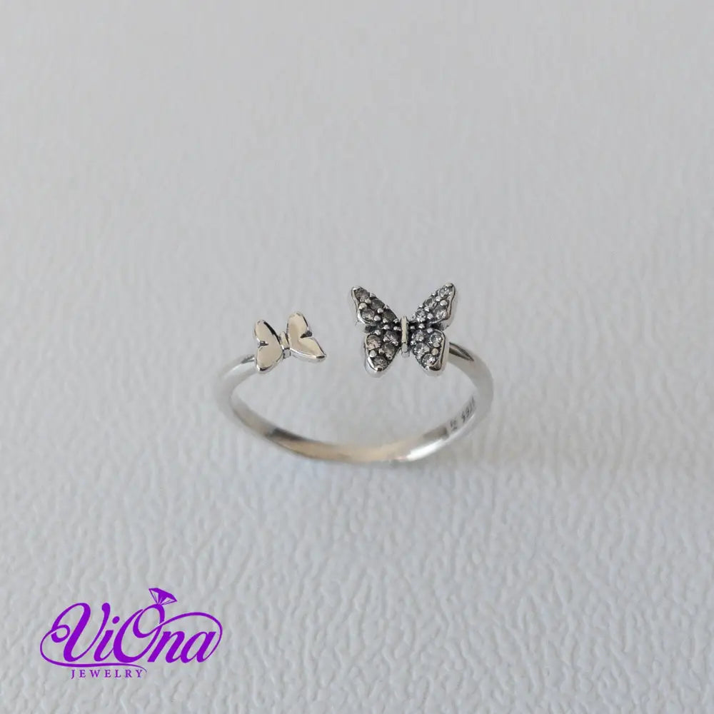 Exquisite Open Design Butterfly Ring: Crafted from Pure 925 Sterling Silver for Timeless Elegance