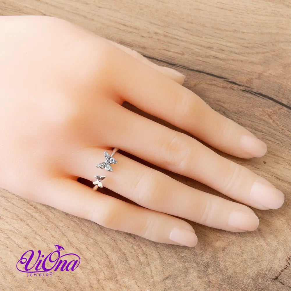 Exquisite Open Design Butterfly Ring: Crafted from Pure 925 Sterling Silver for Timeless Elegance