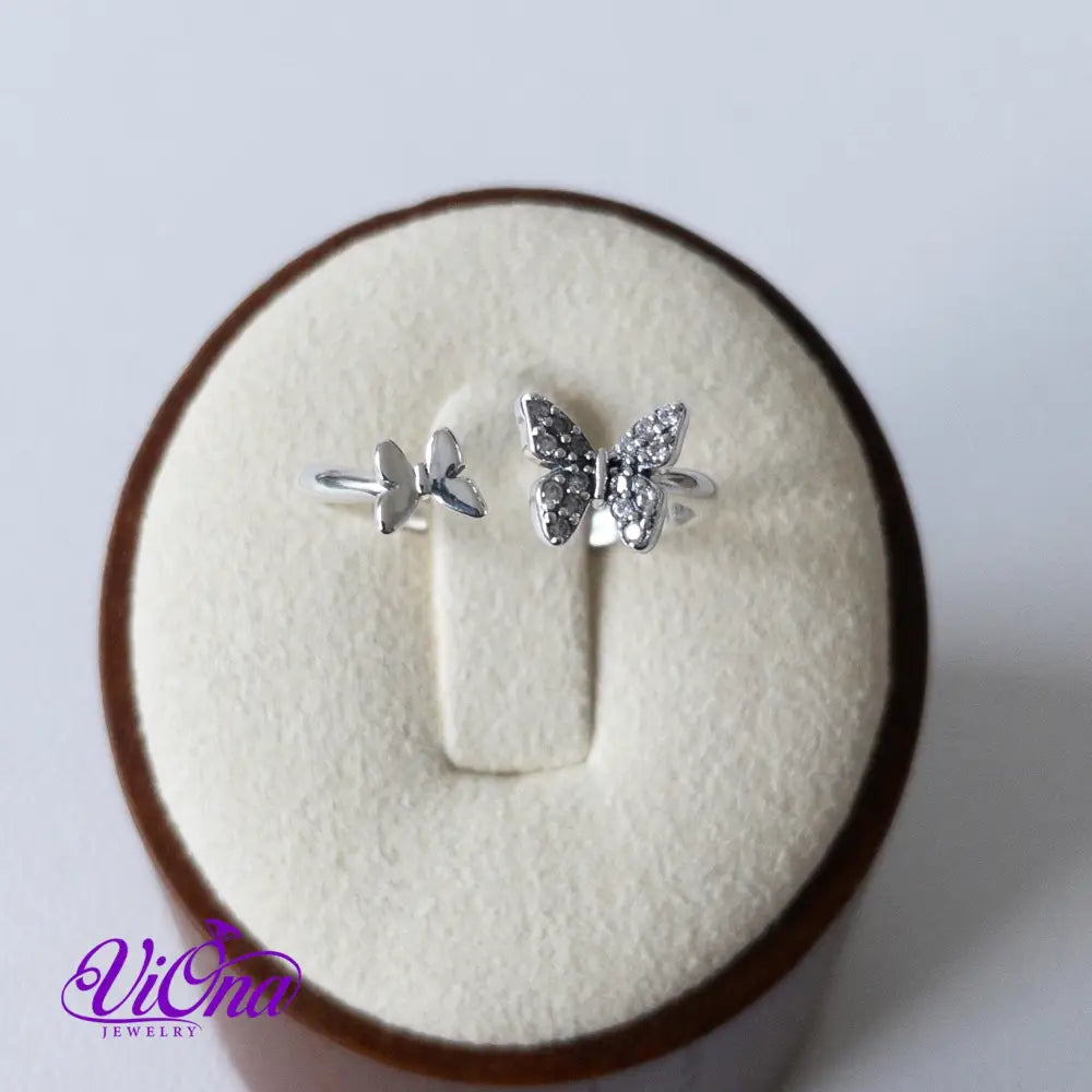 Exquisite Open Design Butterfly Ring: Crafted from Pure 925 Sterling Silver for Timeless Elegance