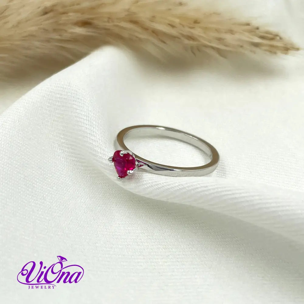 Exquisite Pink Heart CZ Ring in 925 Sterling Silver: A Symbol of Love and Elegance