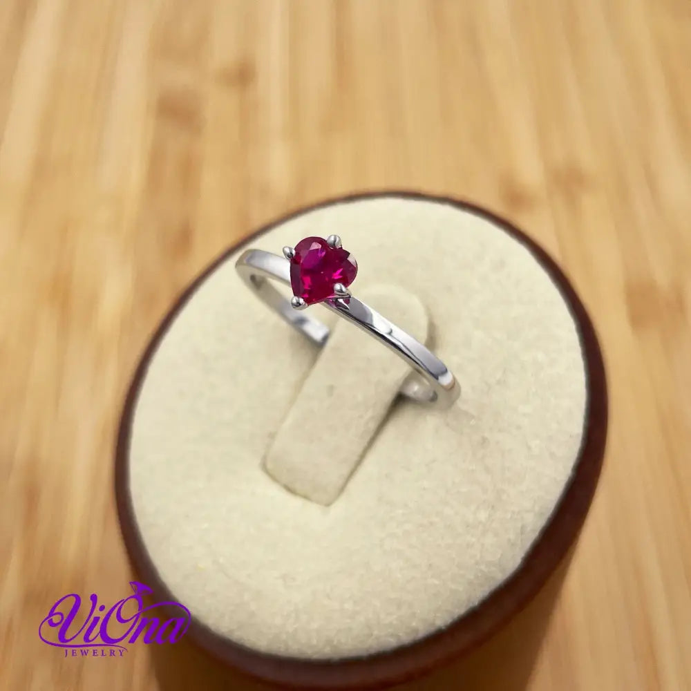 Exquisite Pink Heart CZ Ring in 925 Sterling Silver: A Symbol of Love and Elegance