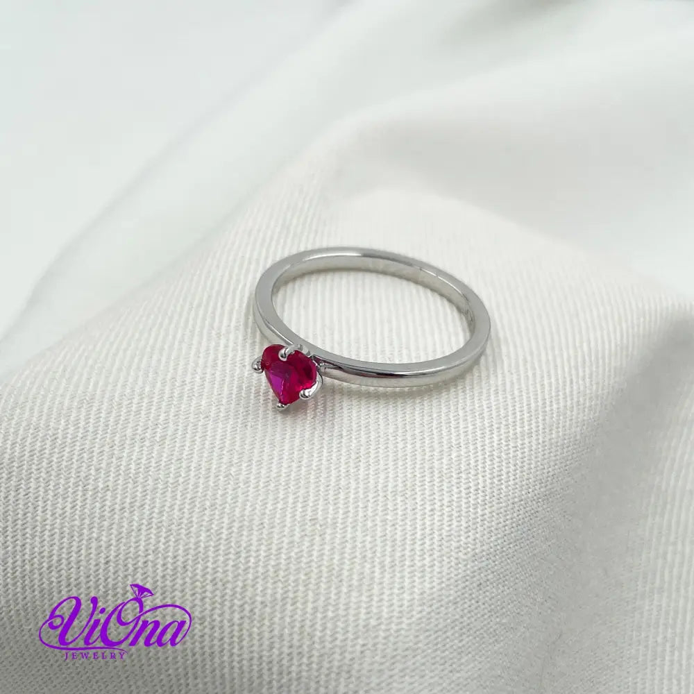 Exquisite Pink Heart CZ Ring in 925 Sterling Silver: A Symbol of Love and Elegance