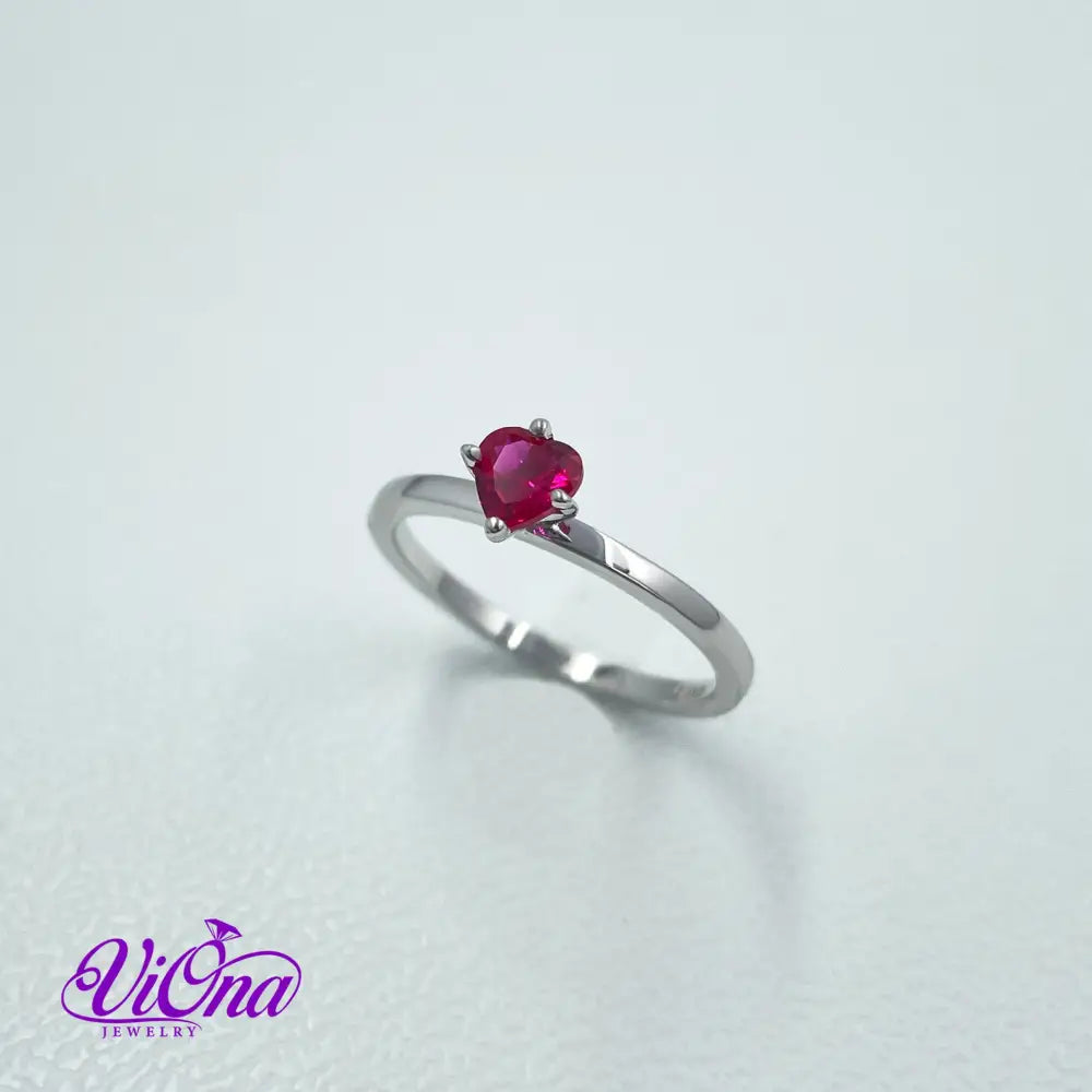 Exquisite Pink Heart CZ Ring in 925 Sterling Silver: A Symbol of Love and Elegance