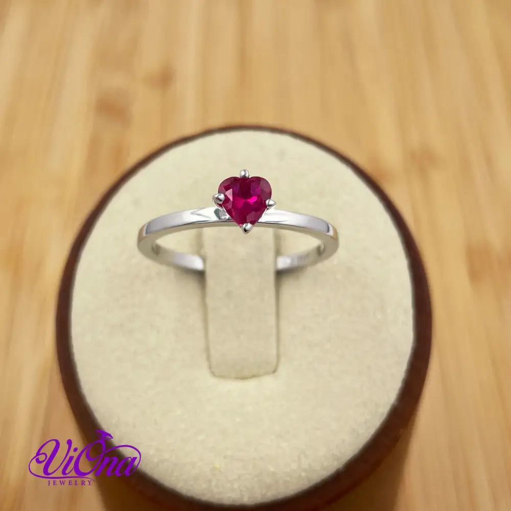 Exquisite Pink Heart CZ Ring in 925 Sterling Silver: A Symbol of Love and Elegance