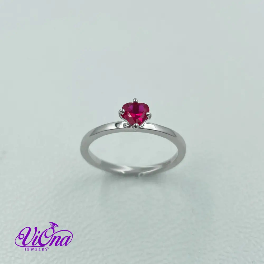 Exquisite Pink Heart CZ Ring in 925 Sterling Silver: A Symbol of Love and Elegance