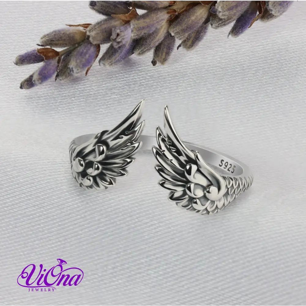 Graceful Guardian Angel Open Wing Ring crafted in Genuine 925 Sterling Silver