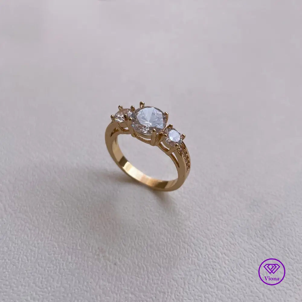 High Quality 18k Gold Plated Cubic Zirconia Ring