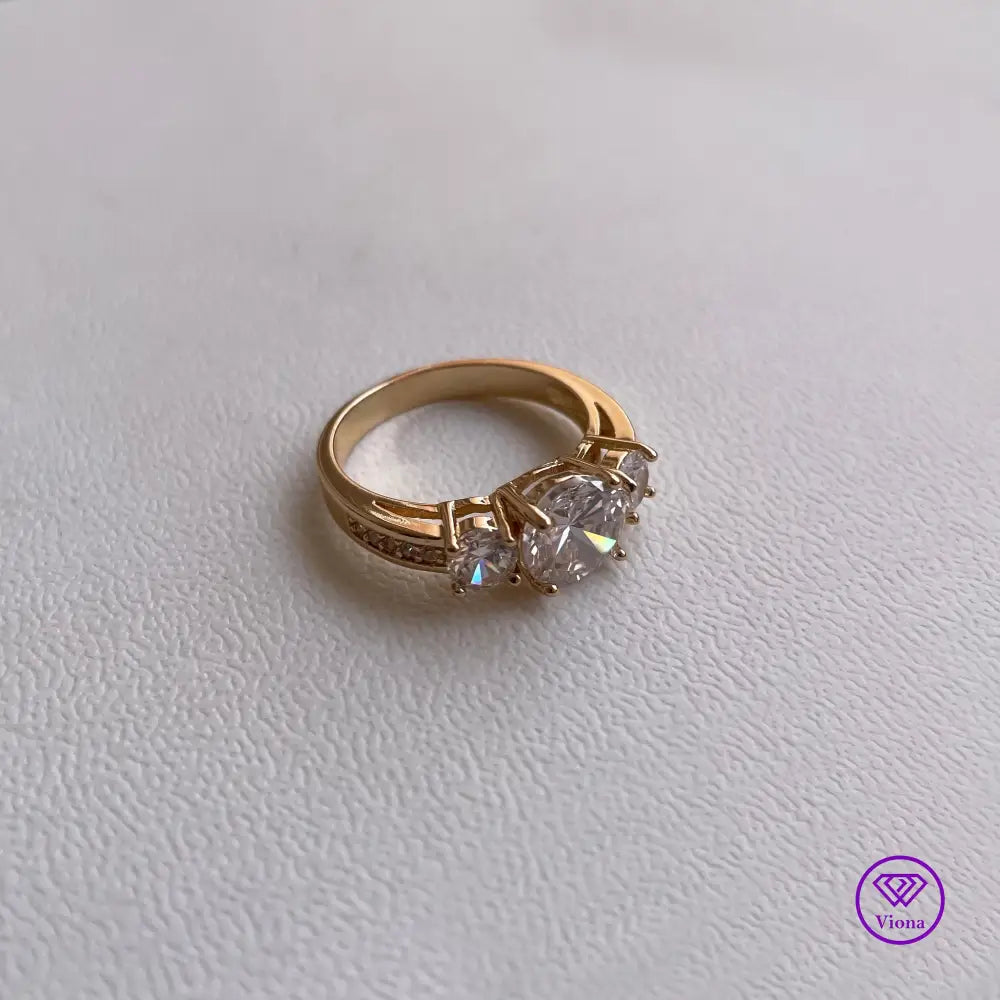 High Quality 18k Gold Plated Cubic Zirconia Ring