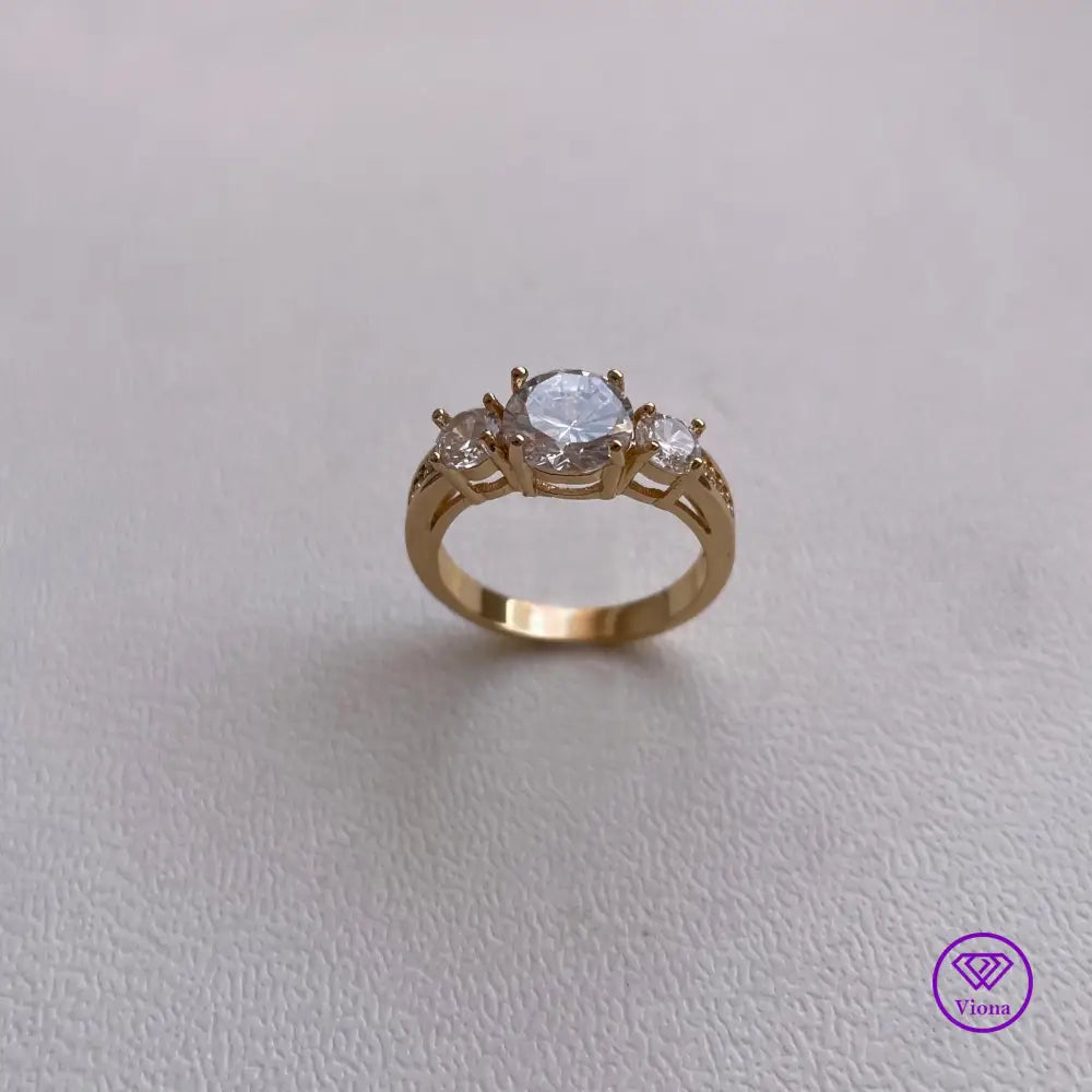 High Quality 18k Gold Plated Cubic Zirconia Ring