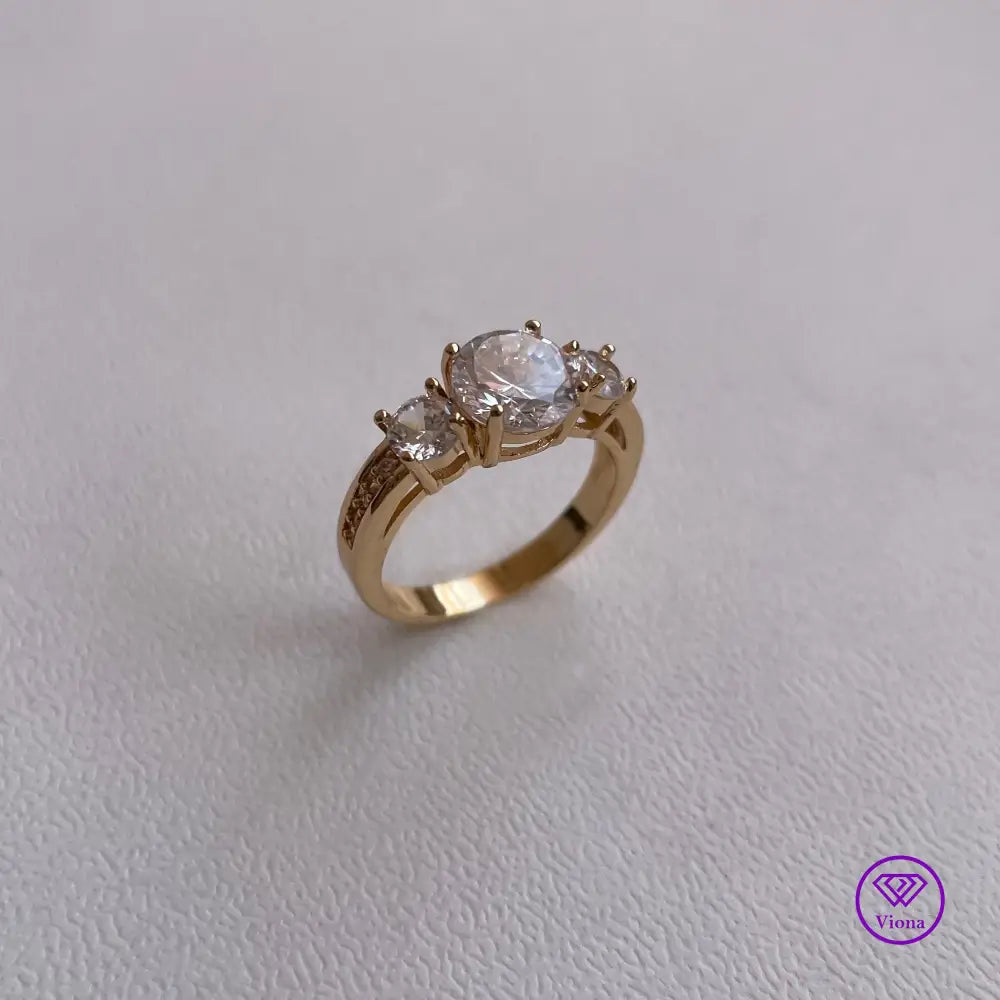 High Quality 18k Gold Plated Cubic Zirconia Ring