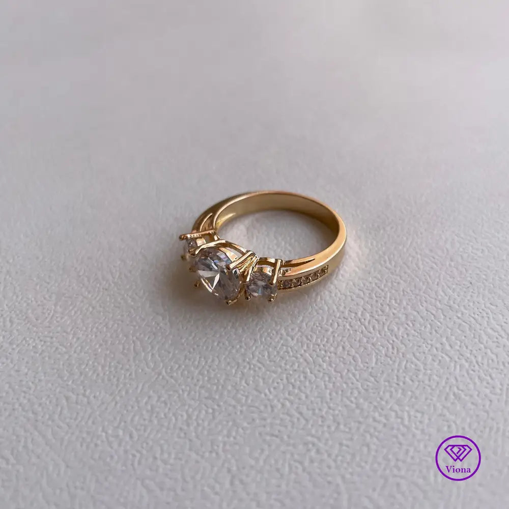 High Quality 18k Gold Plated Cubic Zirconia Ring