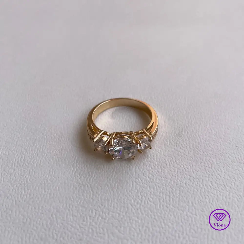 High Quality 18k Gold Plated Cubic Zirconia Ring